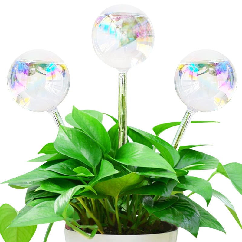 Pynqdfu 3 Pcs Plant Watering Globes Self Watering Planter Insert Plant Accessories Colorful Glass Plant Watering Devices for Indoor Plants - Image 1